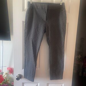 LOFT Black and White Check Skinny Pants